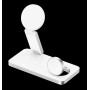 Беспроводная зарядка 3 в 1 MicroParts T8, Fast Charge QC3.0, Magnetic - 9В, 2.7А, 15Вт общая мощность 22.5Вт, совместимость с Apple, белая