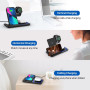 Беспроводная зарядка 3 в 1 MicroParts UD773, Fast Charge QC3.0, Magnetic - 9В, 2А, 18Вт, общая мощность 27Вт, совместимость с Apple, белая