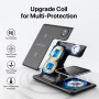 Беспроводная зарядка 3 в 1 MicroParts UD773, Fast Charge QC3.0, Magnetic - 9В, 2А, 18Вт, общая мощность 27Вт, совместимость с Apple, белая