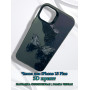Чехол для iPhone 15 Plus с 3D принтом Черная бабочка, накладка силиконовая, рамка черная