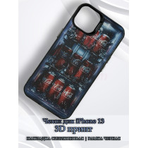 Чехол для iPhone 13 с 3D принтом Холодильник с колой, накладка силиконовая, рамка черная