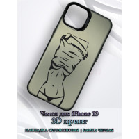 Чехол для iPhone 13 с 3D принтом Фигура девушки, накладка силиконовая, рамка черная