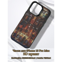 Чехол для iPhone 13 Pro Max с 3D принтом Холодильник с напитками, накладка силиконовая, рамка черная