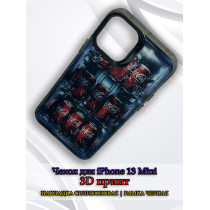 Чехол для iPhone 13 Mini с 3D принтом Холодильник с колой, накладка силиконовая, рамка черная