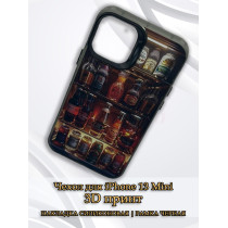 Чехол для iPhone 13 Mini с 3D принтом Холодильник с напитками, накладка силиконовая, рамка черная
