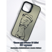 Чехол для iPhone 13 Mini с 3D принтом Фигура девушки, накладка силиконовая, рамка черная
