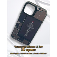 Чехол для iPhone 12 Pro с 3D принтом Айфон в разборе, накладка силиконовая, рамка черная