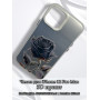Чехол для iPhone 12 Pro Max с 3D принтом Черная роза, накладка силиконовая, рамка белая