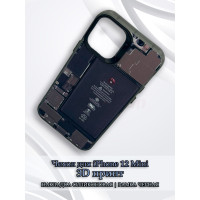 Чехол для iPhone 12 Mini с 3D принтом Айфон в разборе, накладка силиконовая, рамка черная