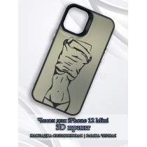 Чехол для iPhone 12 Mini с 3D принтом Фигура девушки, накладка силиконовая, рамка черная