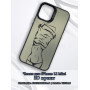 Чехол для iPhone 12 Mini с 3D принтом Фигура девушки, накладка силиконовая, рамка черная