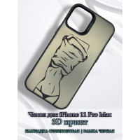 Чехол для iPhone 11 Pro Max с 3D принтом Фигура девушки, накладка силиконовая, рамка черная