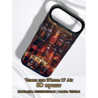 Чехол для iPhone 17 Air с 3D принтом Холодильник с напитками, накладка силиконовая, рамка черная