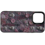 Чехол для iPhone 15 Pro Max с 3D принтом Черепки на фоне цветов, накладка силиконовая, рамка черная