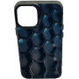 Чехол для iPhone 13 Mini с 3D принтом Соты с градиентом, накладка силиконовая, рамка черная