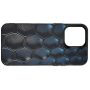 Чехол для iPhone 16 Pro Max с 3D принтом Соты с градиентом, накладка силиконовая, рамка черная