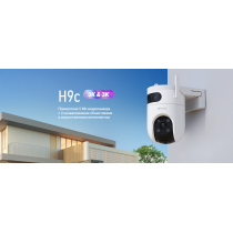 Уличная поворотная Wi-Fi Камера EZVIZ H9c Dual 3K 5 Мп (2,8 и 6 мм) Двойной объектив 3К & 3К, H.265, 360° ИК подсветка до 30м, белая
