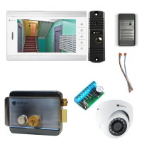 Комплект видеодомофона Optimus Standart 10.1˝ TFT - 1Мп (электромеханический замок, считыватель, камера)