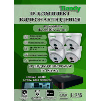 Комплект видеонаблюдения Tiandy на 4 IP камеры - 2Мп 1080P (TC-R3104 + 4хTC-C320N)