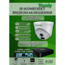Комплект видеонаблюдения Tiandy на 1 IP камеру - 2Мп 1080P (TC-R3104 + 1хTC-C320N)