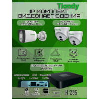 Комплект видеонаблюдения Tiandy на 3 IP камеры - 2Мп 1080P (TC-R3104 + 1хTC-C321N + 2хTC-C320N)