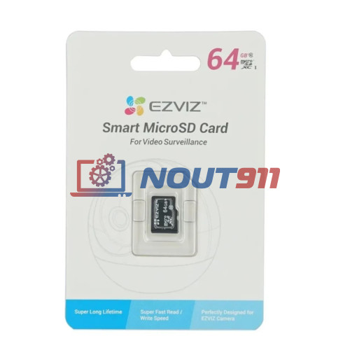 Карта памяти Ezviz MicroSDXC 64Gb Class 10 UHS-I U3 для видеонаблюдения