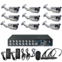 Комплект видеонаблюдения на 9 уличных камер - AHD 1Мп 720P
