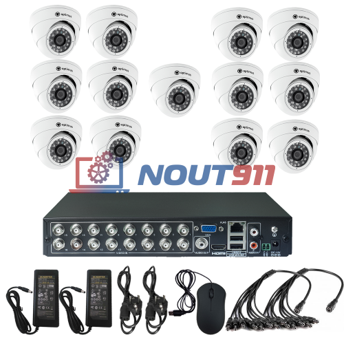 Комплект видеонаблюдения на 13 камер для помещения - AHD 1Мп 720P