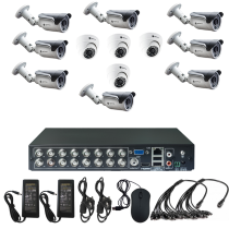 Комплект видеонаблюдения на 12 камер - AHD 1Мп 720P (4 помещение/8 улица)