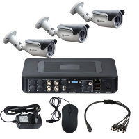 Комплект видеонаблюдения на 3 уличные камеры  - AHD 1Мп 720P