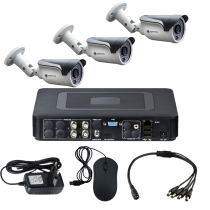 Комплект видеонаблюдения на 3 уличные камеры  - AHD 1Мп 720P