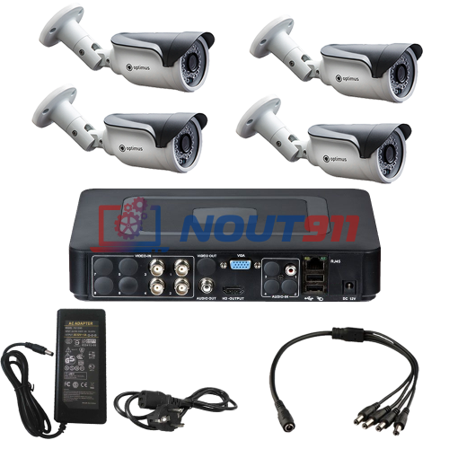 Комплект видеонаблюдения на 4 уличные камеры - AHD 1Мп 720P