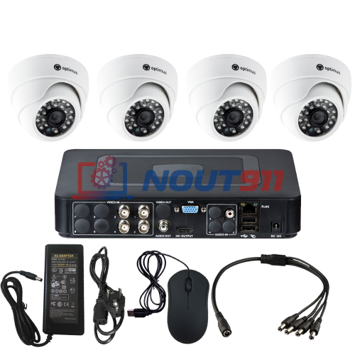 Комплект видеонаблюдения на 4 камеры для помещения - AHD 1Мп 720P