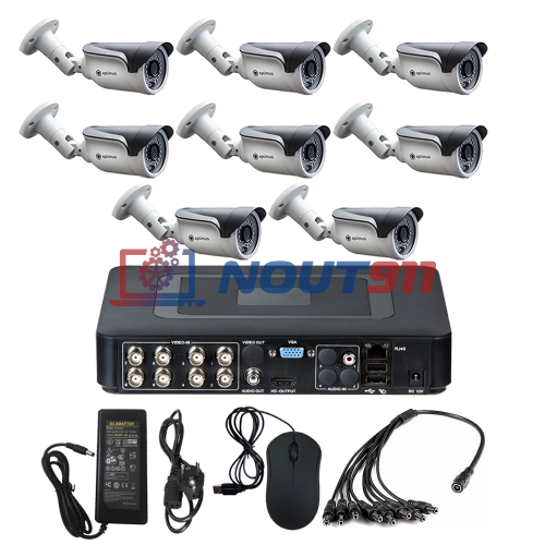 Комплект видеонаблюдения на 8 уличных камер - AHD 1Мп 720P