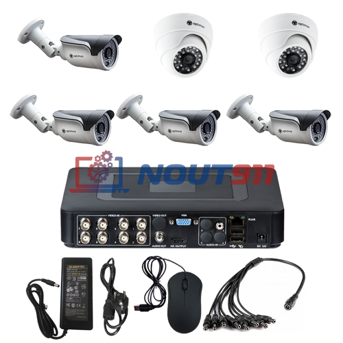 Комплект видеонаблюдения на 6 камер - AHD 1Мп 720P (2 помещение/4 улица)