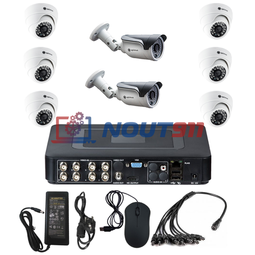 Комплект видеонаблюдения на 8 камер - AHD 1Мп 720P (6 помещение/2 улица)