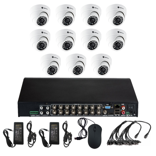 Комплект видеонаблюдения Optimus на 11 камер для помещения - AHD 2.1Мп 1080P