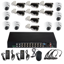 Комплект видеонаблюдения Optimus на 16 камер - AHD 2.1Мп 1080P (8 помещение/8 улица)