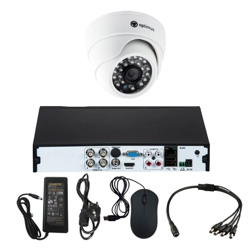 Комплект видеонаблюдения Optimus на 1 камеру для помещения - AHD 2.1Мп 1080P