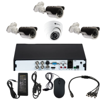 Комплект видеонаблюдения Optimus на 4 камеры - AHD 5Мп 1952P (1 помещение/3 улица)