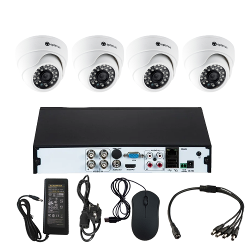 Комплект видеонаблюдения Optimus на 4 камеры для помещения - AHD 2.1Мп 1080P