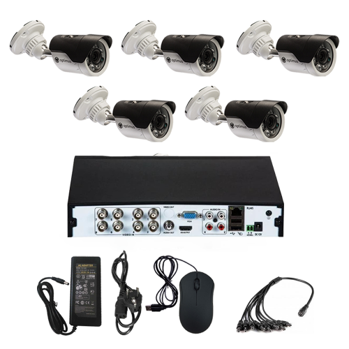 Комплект видеонаблюдения Optimus на 5 уличных камер - AHD 2.1Мп 1080P