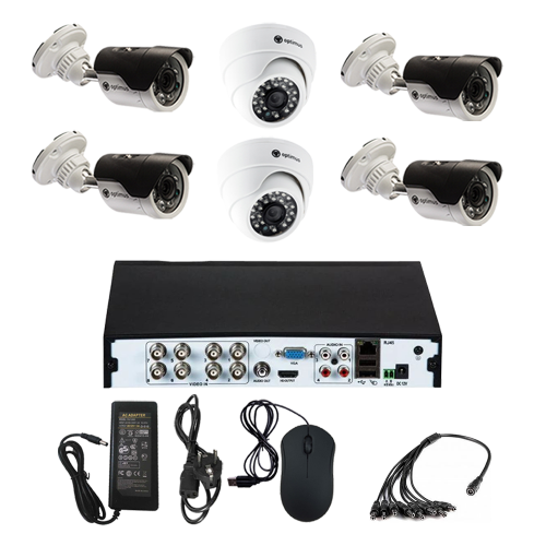 Комплект видеонаблюдения Optimus на 6 камер - AHD 2.1Мп 1080P (2 помещение/4 улица)