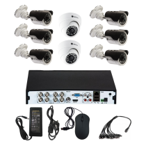 Комплект видеонаблюдения Optimus на 8 камер - AHD 2.1Мп 1080P (2 помещение/6 улица)