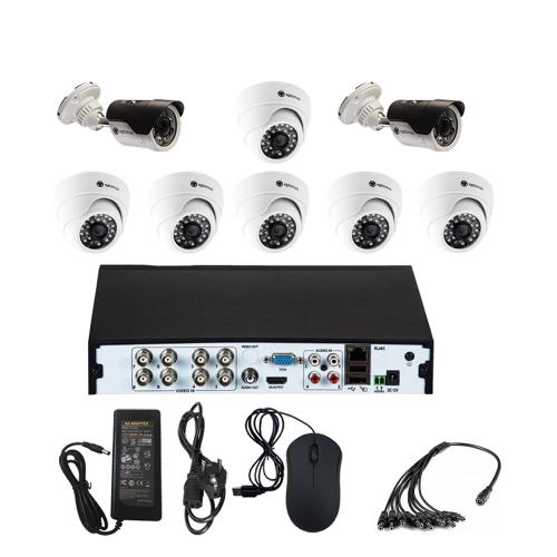 Комплект видеонаблюдения Optimus на 8 камер - AHD 5Мп 1952P (6 помещение/2 улица)