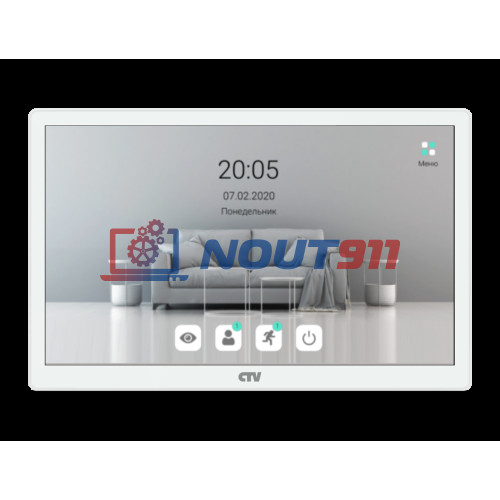 Монитор видеодомофона CTV-M5801 с Wi-Fi ,8", Full HD, 1080P, Touch Screen, функция фоторамки, датчик движения (Белый)