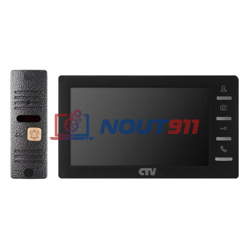 Комплект видеодомофона CTV-DP1701S, 7", 960H - 700 ТВЛ, встроенная память, механические кнопки управления, цвет черный