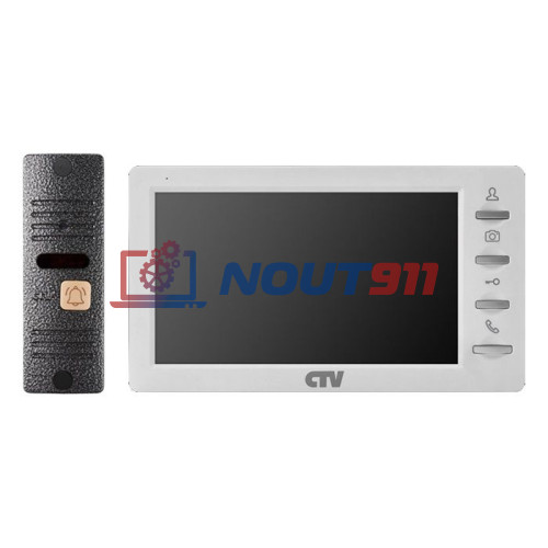 Комплект видеодомофона CTV-DP1701S, 7", 960H - 700 ТВЛ, встроенная память, механические кнопки управления, цвет белый