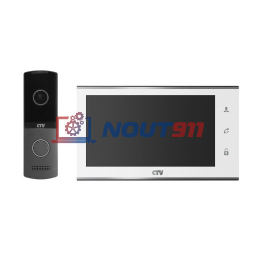 Комплект видеодомофона CTV-DP2702MD, 7" IPS, 960H - 700 ТВЛ, запись видео, сенсорные кнопки, угол обзора - 115гр., цвет белый
