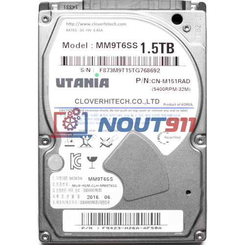 Жесткий диск  1,5 Tb Utania MM9T6SS, HDD 2.5”, 32Mb, 5400 RPM